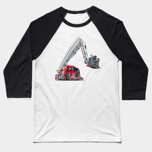 Cartoon Fire Truck Baseball T-Shirt